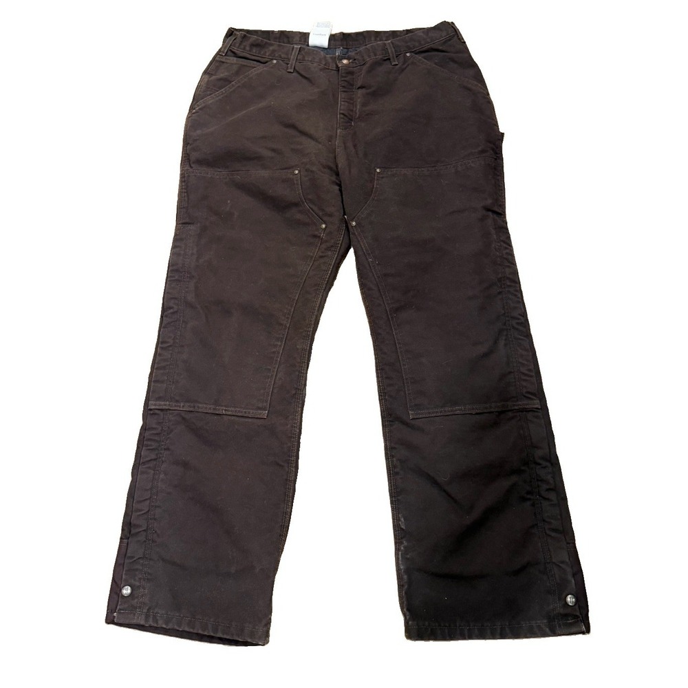 Carhartt brown insulated double knee work wear carpenter pants 40x32